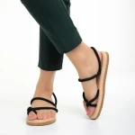 Nettie fekete női szandál, textil anyagból készült