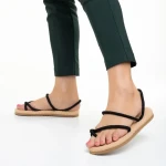 Nettie fekete női szandál, textil anyagból készült