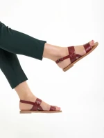 Marita piros női szandál, műbőrből készült