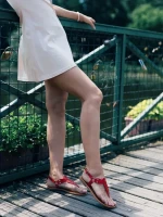 Shivali piros női szandál, műbőrből készült