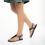 Shivali fekete női szandál, műbőrből készült