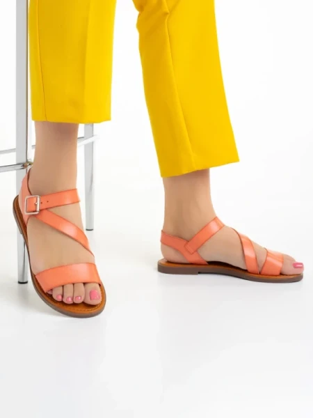 Glenda narancssárga női szandál, műbőrből készült