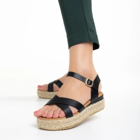 Ophir fekete női szandál, műbőrből készült