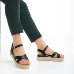 Ophir fekete női szandál, műbőrből készült