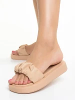 Imbi bézs női papucs, műbőrből készült