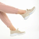 Matrona bézs női sportcipő, textil anyagból készült