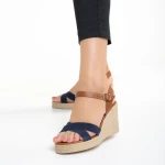 Girlhood kék női szandál, Ainara valódi bőrből