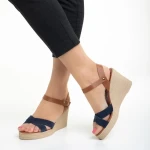 Girlhood kék női szandál, Ainara valódi bőrből