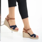 Girlhood kék női szandál, Ainara valódi bőrből