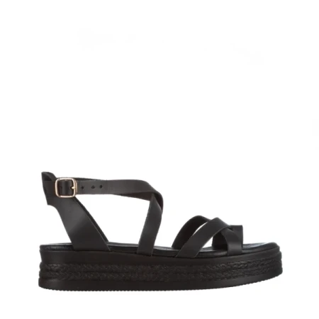 Girlhood fekete női szandál, Areti valódi bőrből