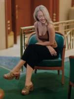 Girlhood leopárd női papucs, Anisa fordított bőrből készült