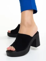 Girlhood fekete női papucs, Anisa fordított bőrből készült