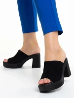 Girlhood fekete női papucs, Anisa fordított bőrből készült