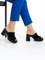 Girlhood fekete női papucs, Anisa fordított bőrből készült