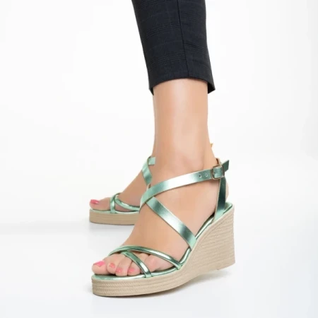 Girlhood zöld női szandál, Basira valódi bőrből