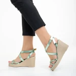 Girlhood zöld női szandál, Basira valódi bőrből