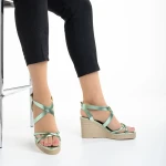 Girlhood zöld női szandál, Basira valódi bőrből