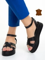 Girlhood fekete női szandál, Caderina valódi bőrből