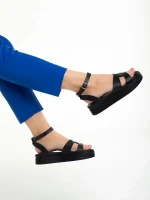 Girlhood fekete női szandál, Caderina valódi bőrből