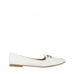 Aelia fehér női mokaszin, műbőrből készült