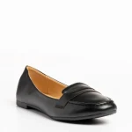 Adelais fekete női mokaszin, műbőrből készült