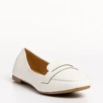 Adelais fehér női mokaszin, műbőrből készült