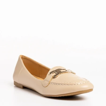 Aelia bézs női mokaszin, műbőrből készült