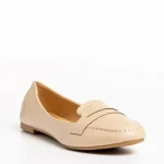 Adelais bézs női mokaszin, műbőrből készült