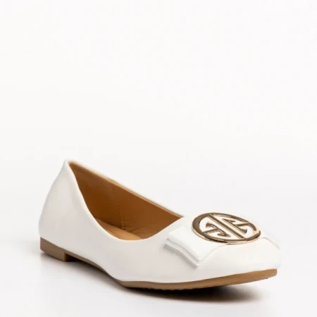 Aelita fehér női mokaszin, műbőrből készült