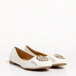 Aelita fehér női mokaszin, műbőrből készült