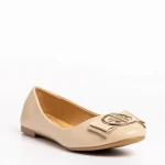 Aelita bézs női mokaszin, műbőrből készült