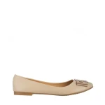 Aelita bézs női mokaszin, műbőrből készült