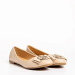 Aelita bézs női mokaszin, műbőrből készült