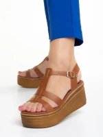 Girlhood camel női szandál, Afroditi valódi bőrből