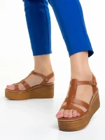 Girlhood camel női szandál, Afroditi valódi bőrből