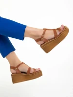 Girlhood camel női szandál, Afroditi valódi bőrből