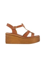 Girlhood camel női szandál, Afroditi valódi bőrből