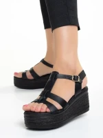 Girlhood fekete női szandál, Afroditi valódi bőrből