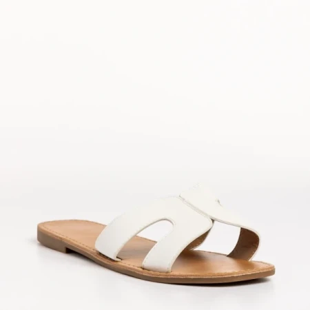 Aveza fehér női papucs, műbőrből készült