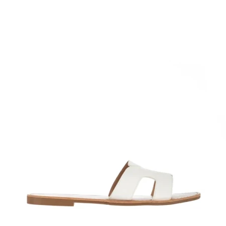 Aveza fehér női papucs, műbőrből készült