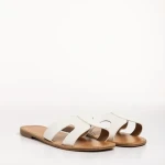 Aveza fehér női papucs, műbőrből készült