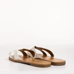 Aveza fehér női papucs, műbőrből készült