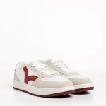 Criseida fehér és cseresznye női sportcipő, műbőrből készült