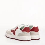 Criseida fehér és cseresznye női sportcipő, műbőrből készült