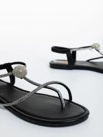 Aleyna fekete női szandál, műbőrből készült