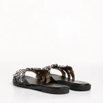 Alida fekete női papucs, műbőrből készült