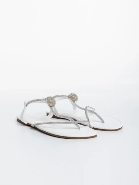 Aleyna fehér női szandál, műbőrből készült