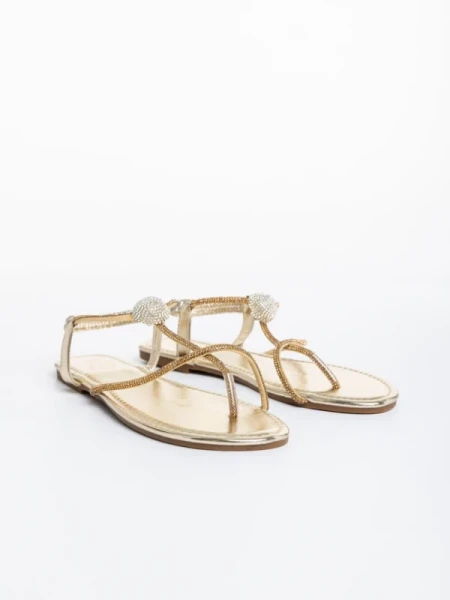 Aleyna arany női szandál, műbőrből készült