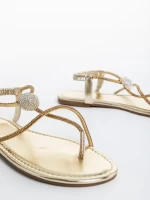 Aleyna arany női szandál, műbőrből készült