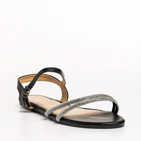 Annica fekete női szandál, műbőrből készült
